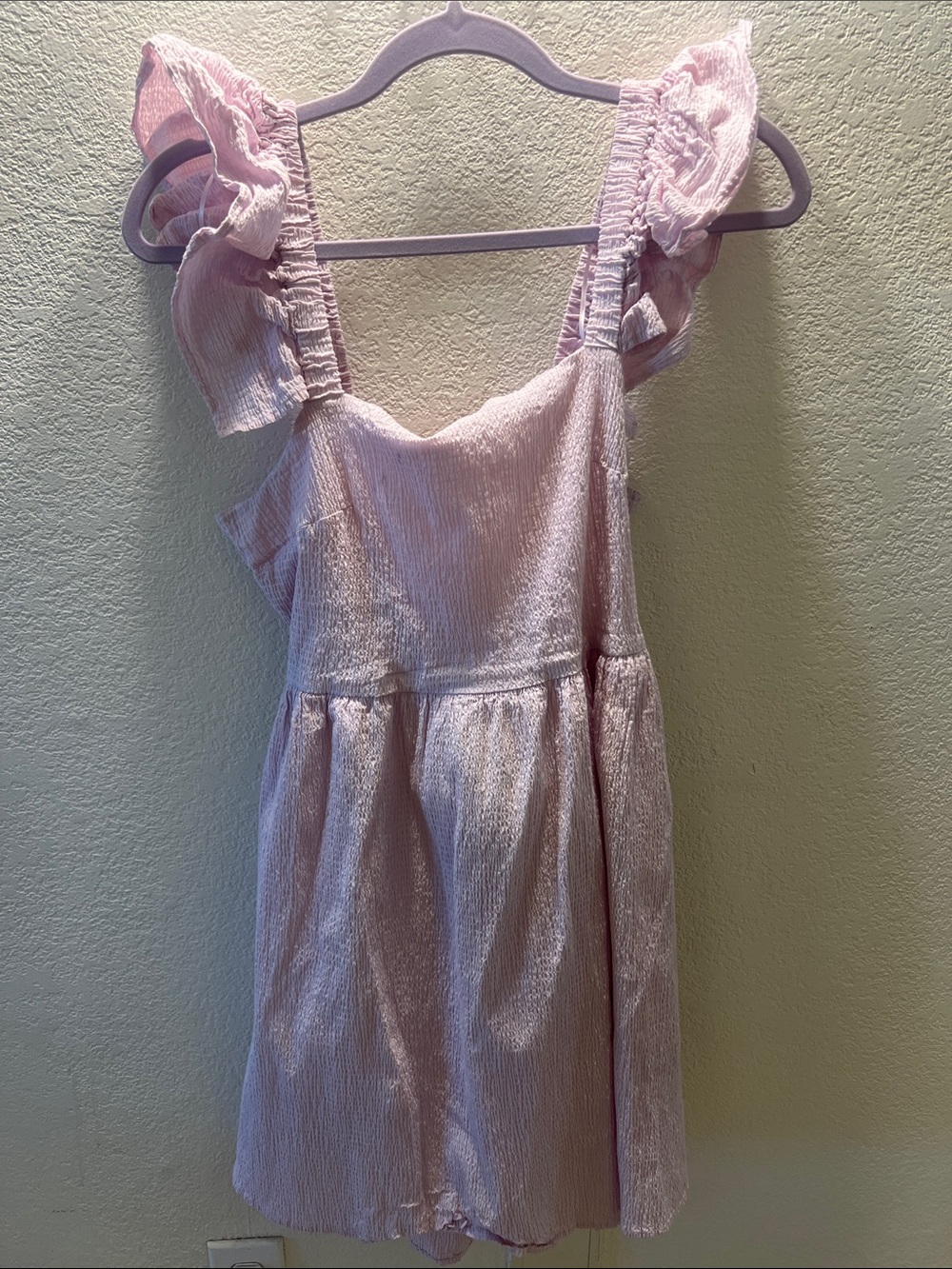 Pink Ruffle Strap Summer Dress